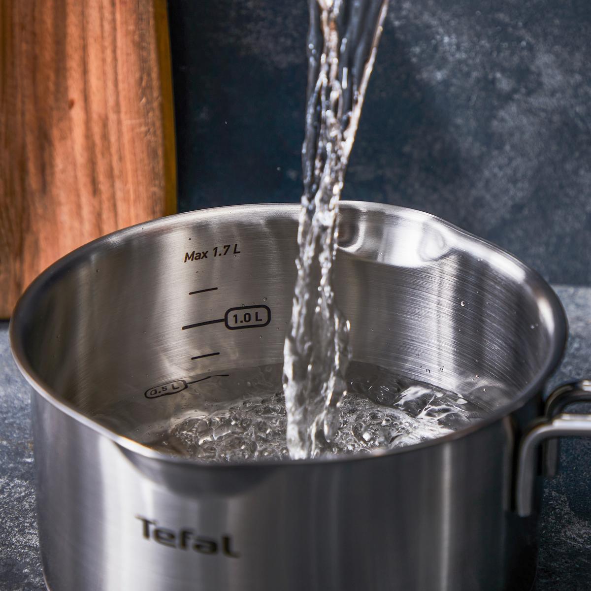 Kochtopfset 7-tlg. Edelstahl mit 3 Deckel - Edelstahlfarben, Basics, Glas/Metall (54/30/54cm) - Tefal