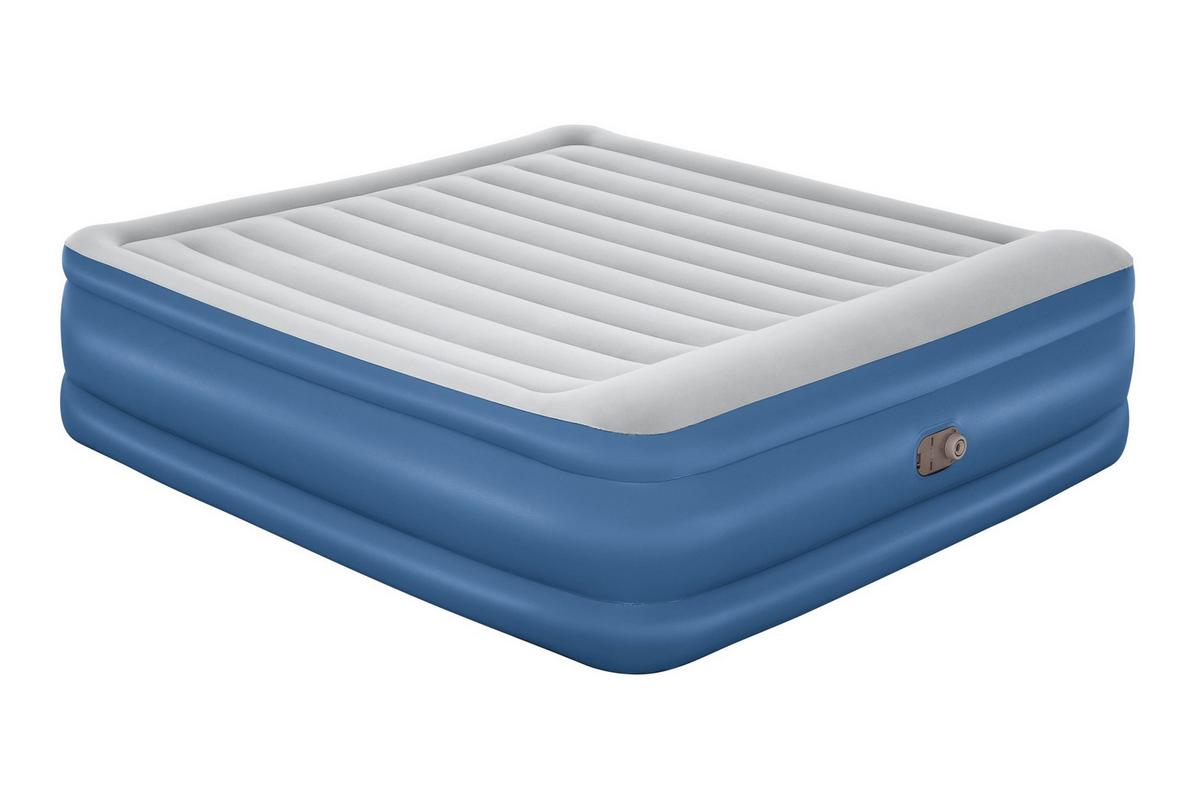 Luftbett Robert 203x193x56 Cm Bis 300kg, Inkl. Pumpe - Dunkelblau/Grau, KONVENTIONELL, Kunststoff/Metall (203/193/56cm) - Bestway
