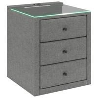 Nočný stolík UNIVERSAL sivá - sivá, Konventionell, kompozitné drevo/textil (48/68/45,5cm) - Premium Living