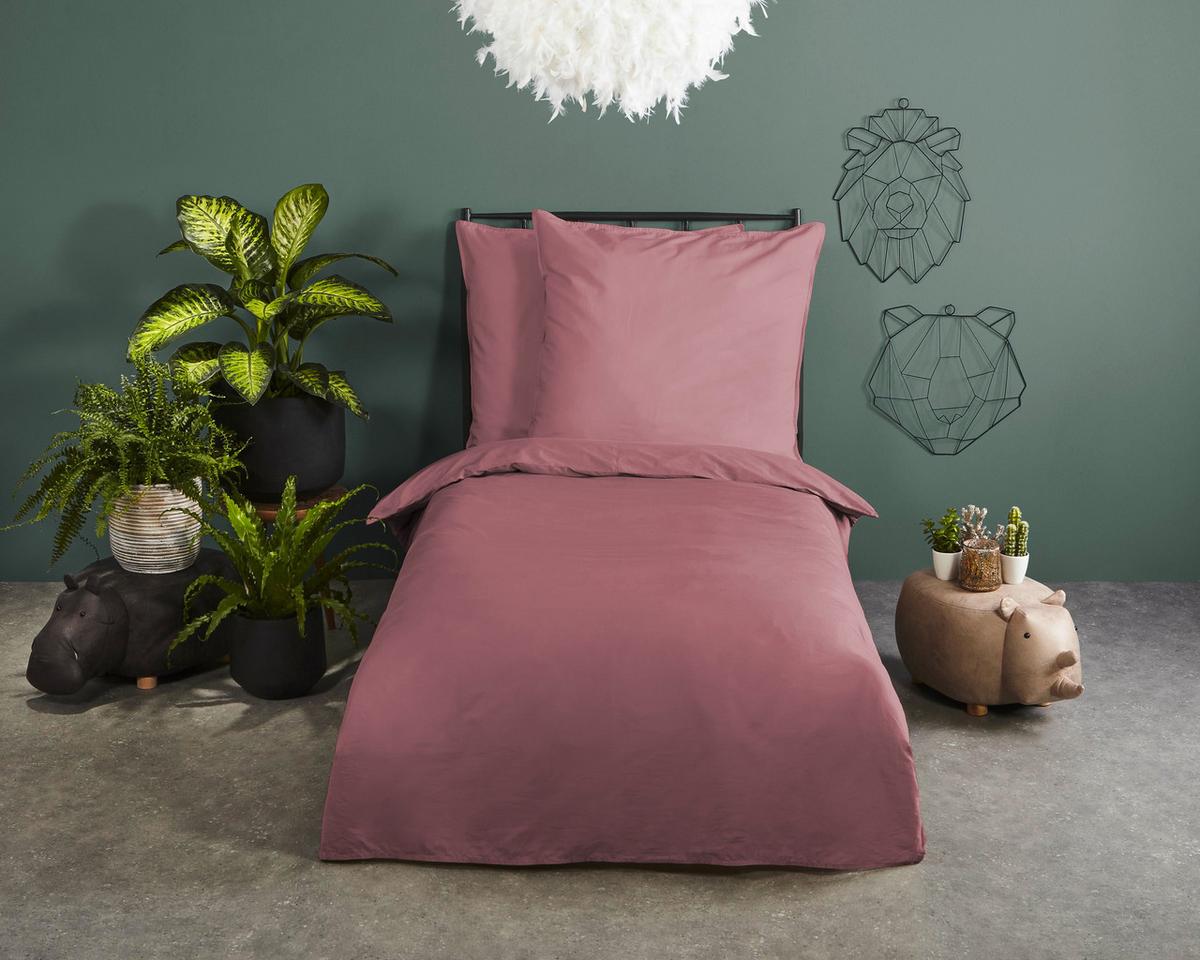 Bettwäsche Rosa Rot Altrosa 135x200 cm - Altrosa, Basics, Textil (135/200cm)