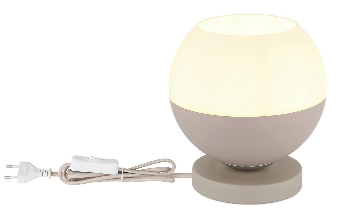 Tischleuchte Exkl. 1xe27, 60w - Sandfarben/Beige, Design, Glas/Textil (20/21cm) - Globo