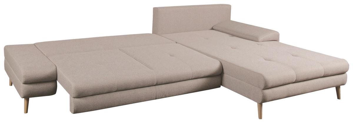 Ecksofa Mit Schlaffunktion Floby Stauraum Beige - Anthrazit/Beige, Trend, Textil (313/215cm) - MID.YOU