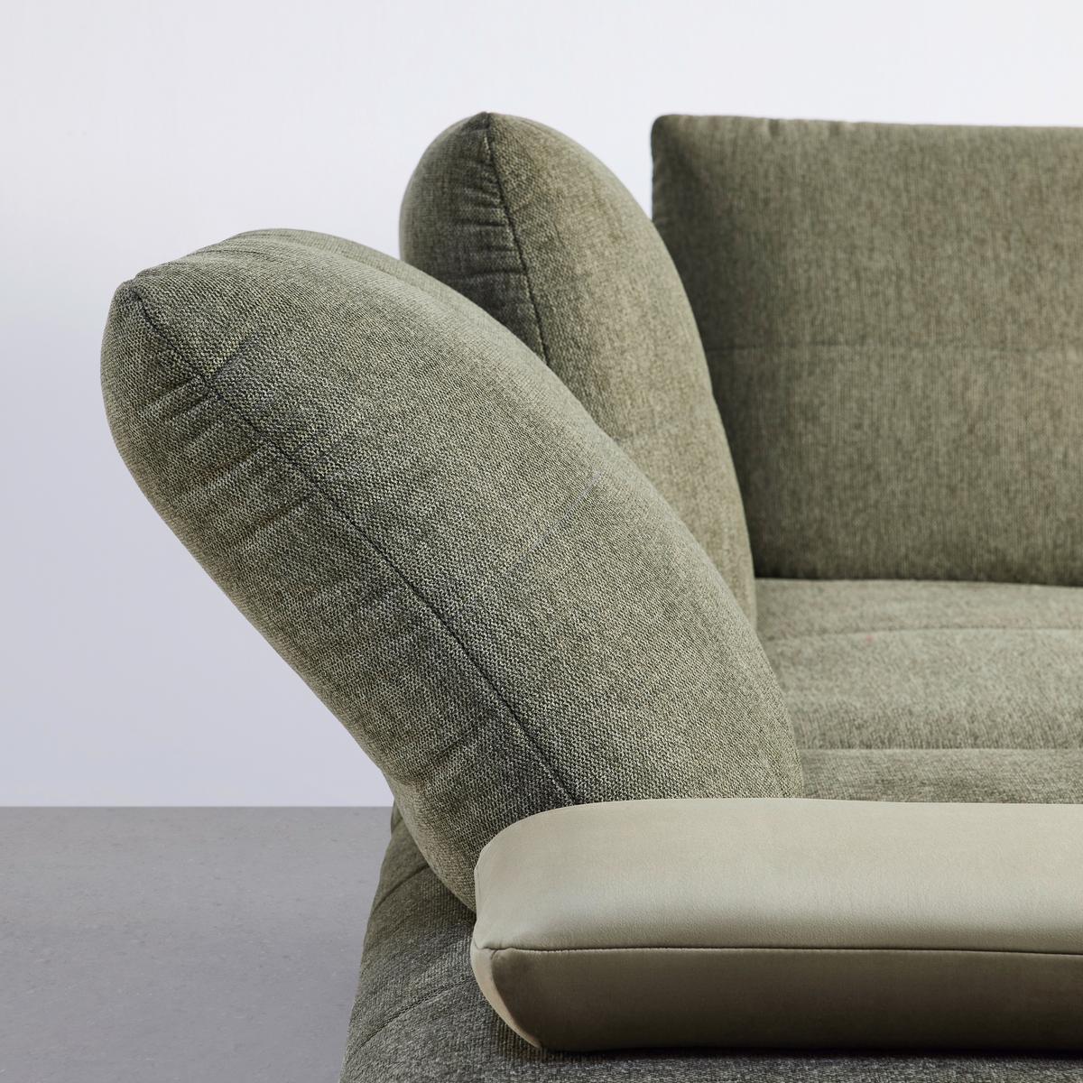 TRENDY, levá, olivově zelená s 3 bederními polštáři - černá/olivově zelená, Moderní, kov/kompozitní dřevo (250/310cm) - Premium Living