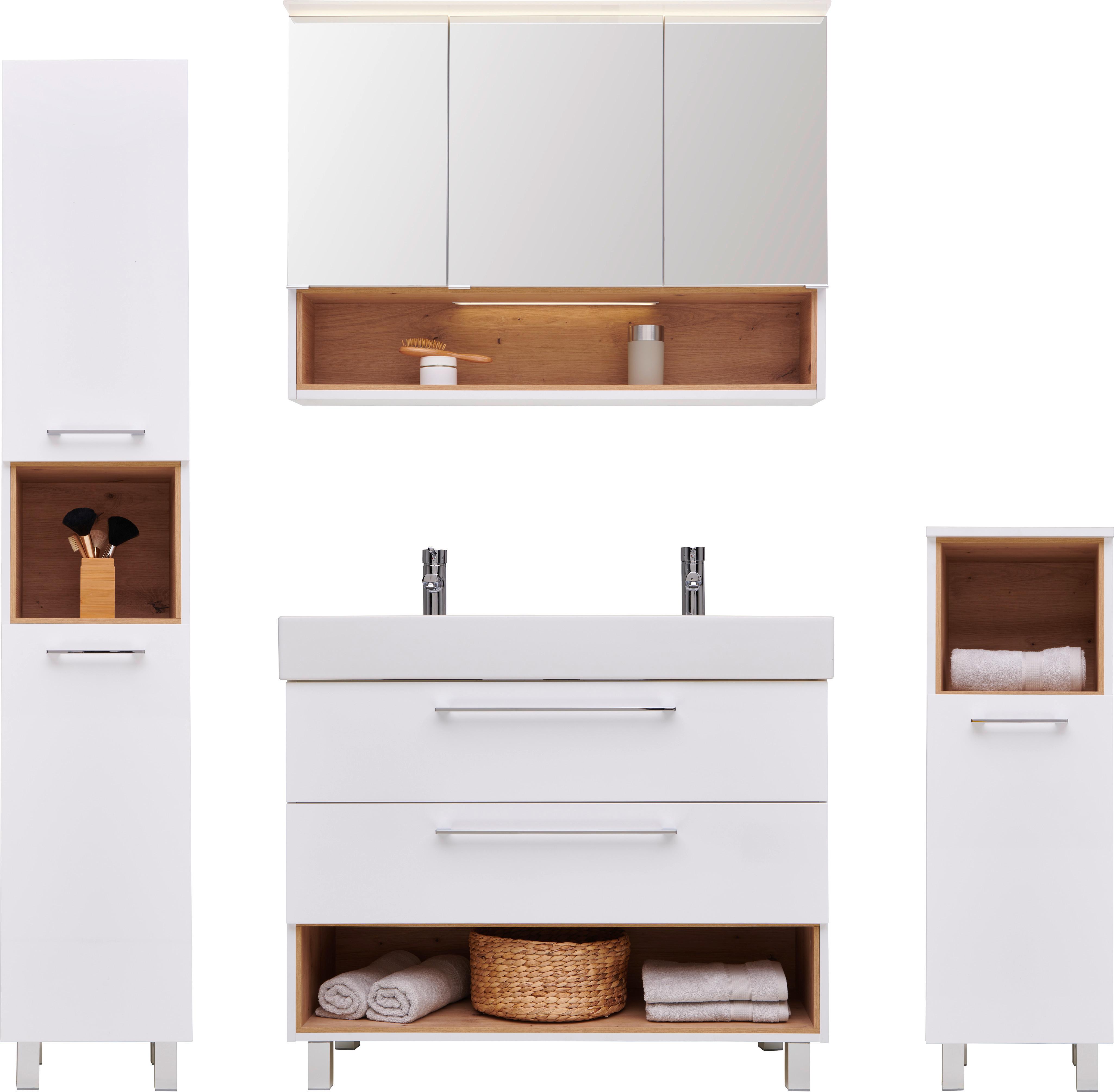 Badezimmer 4--Teilig. Mura 170 cm, Eiche Dekor/Weiß HG