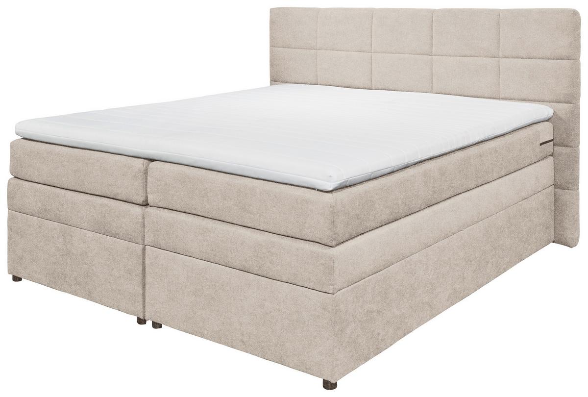 Boxspringbett mit Topper & Bettkasten 180x200 Tacoma 3 - Sandfarben, KONVENTIONELL, Kunststoff/Textil (180/200cm) - MID.YOU