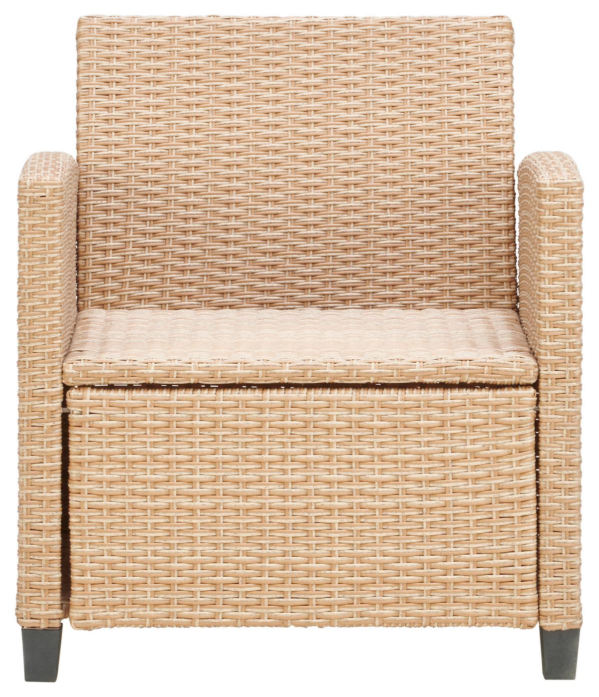 Loungegarnitur 6-tlg. Porto- Multi, Polyrattan Mit Kissen - Hellbraun/Grau, MODERN, Kunststoff/Textil (190/237cm) - Beldano