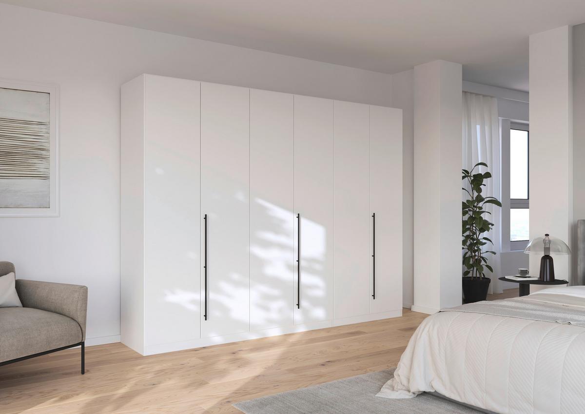 Kleiderschrank Safari B: 271 cm - Weiß, KONVENTIONELL, Holzwerkstoff (271/210/54cm)