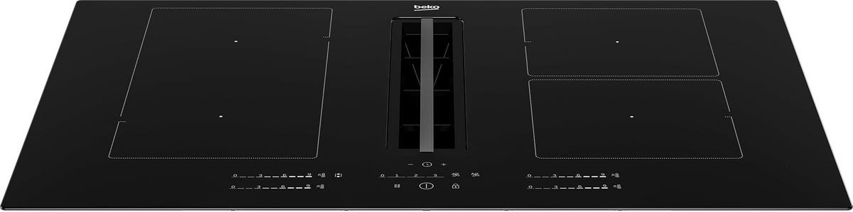 Kochfeld-dunstabzug-kombi Hixi84700uf             -Beko- - Schwarz, MODERN, Glas (82/22,7/52cm) - Beko