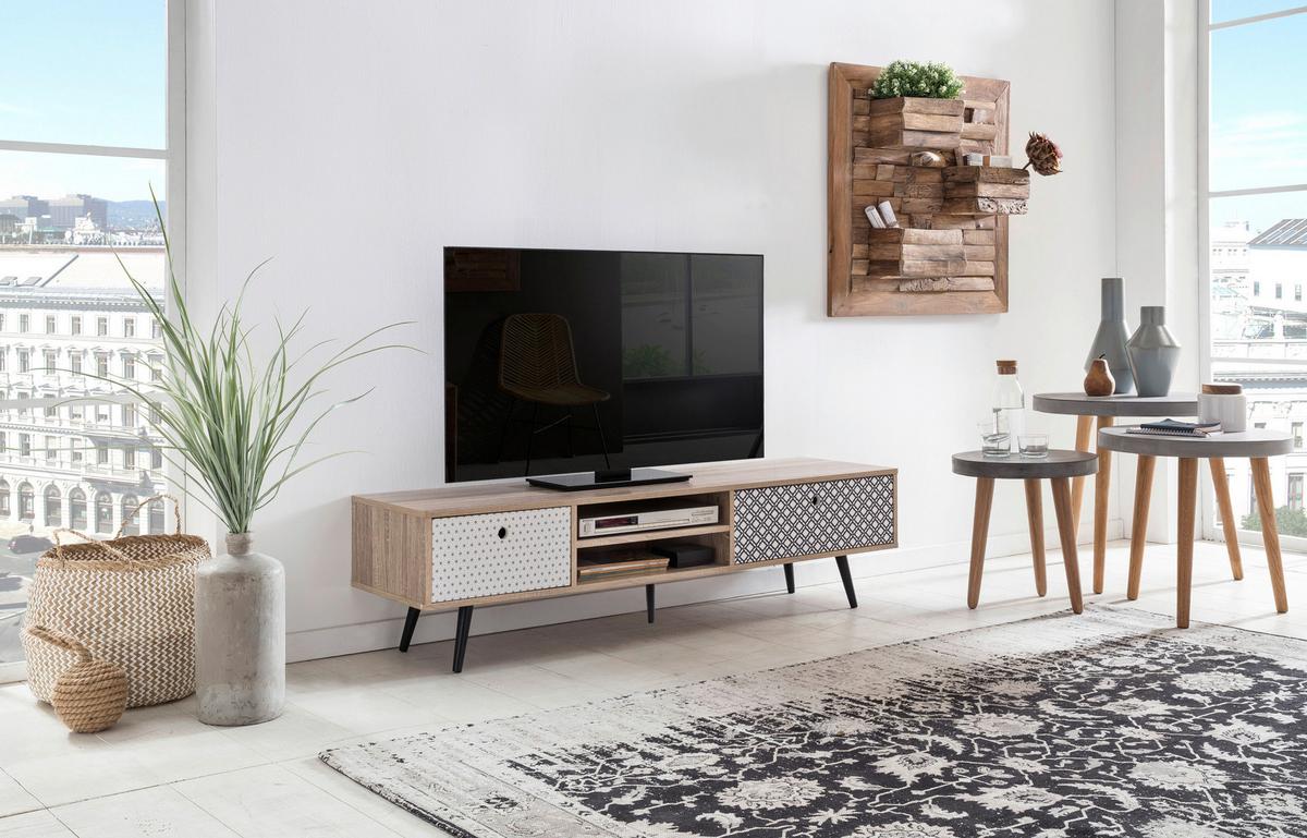 Lowboard Multicolor, Natur-/Eichefarben B: 150cm - Eichefarben/Multicolor, Design, Holzwerkstoff (150/40/39cm) - Livetastic