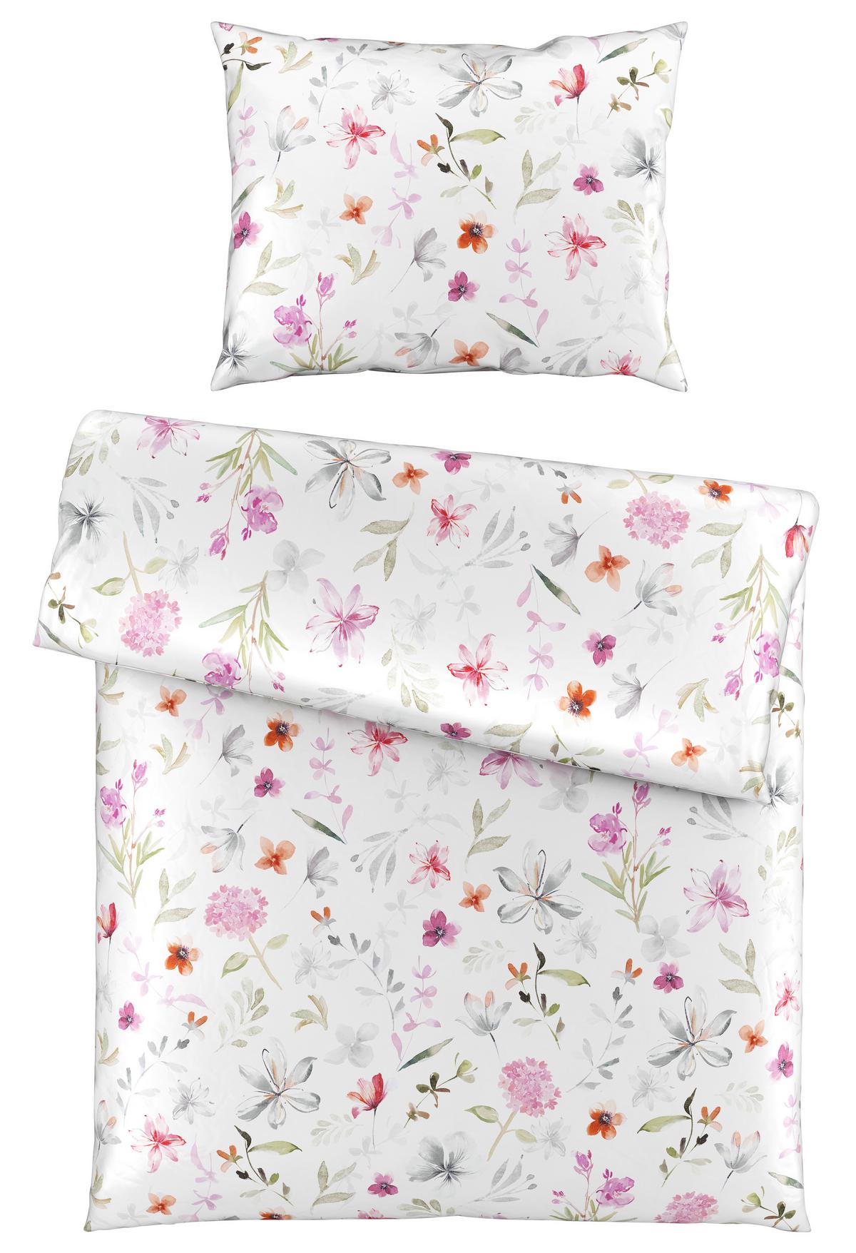 Bettwäsche Gulietta - Rosa/Weiß, ROMANTIK / LANDHAUS, Textil - James Wood