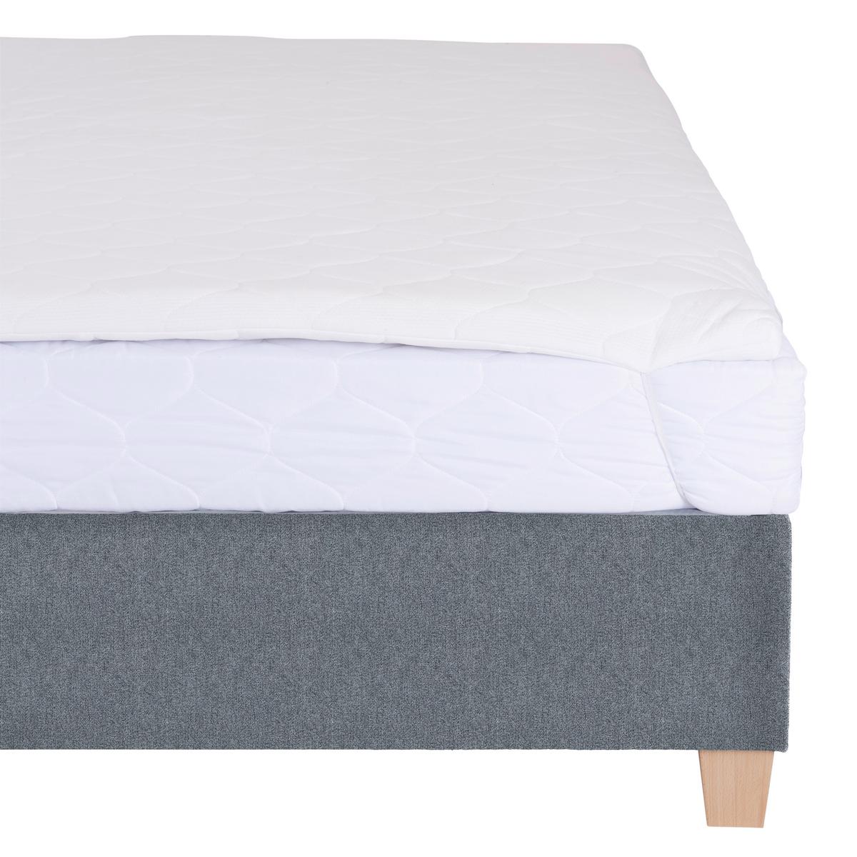 Polsterbett Mit Bettkasten 160x200 Bellagio Grau - Buchefarben/Weiß, KONVENTIONELL, Holz/Textil (160/200cm)