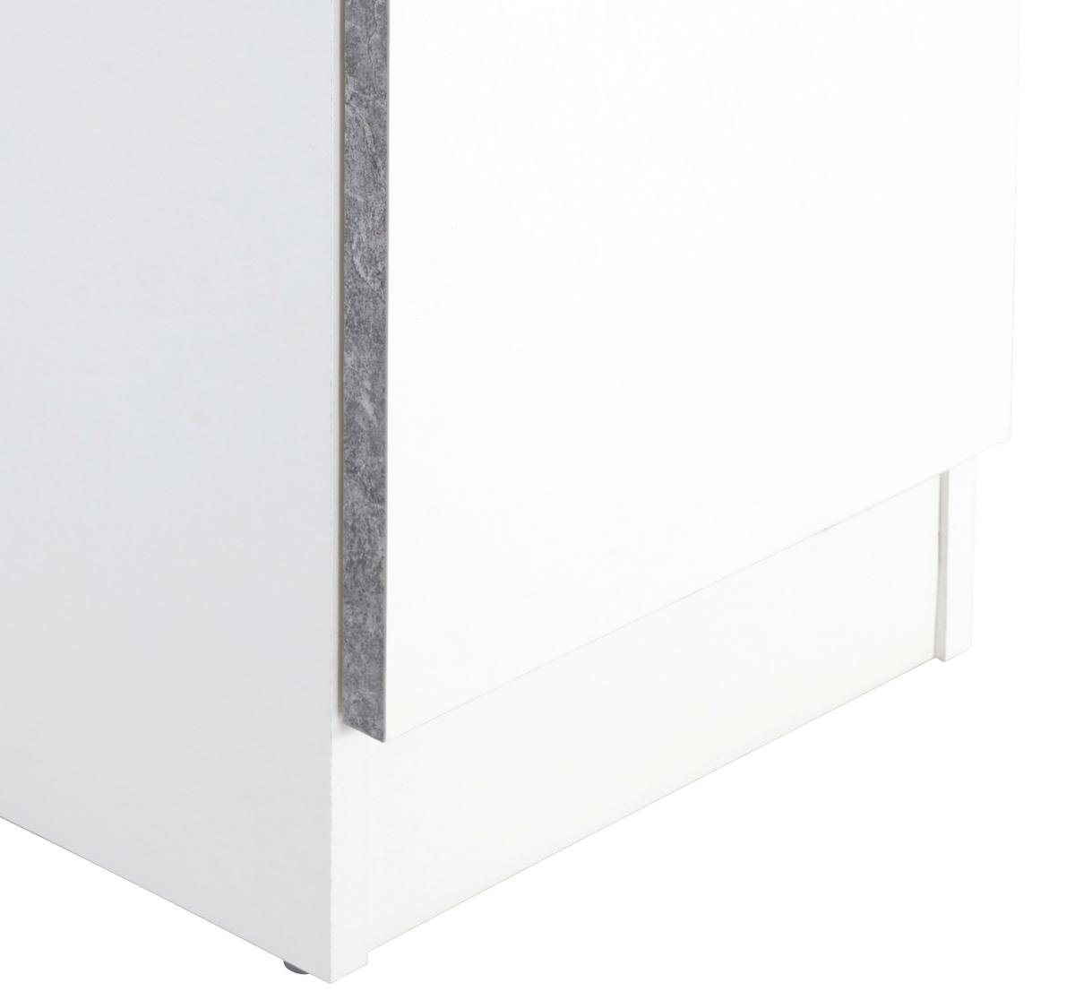 Unterschrank Verona B: 33 Cm, Weiß/ Betonoptik - Weiß, KONVENTIONELL, Holzwerkstoff (33/80/33cm)