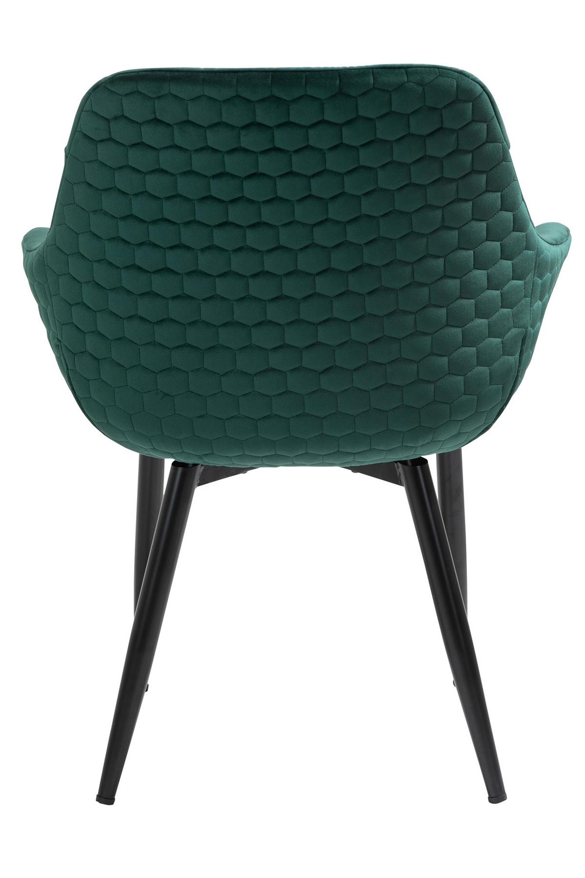 Armlehnstuhl Waldgrün B: 63 cm - Waldgrün/Schwarz, MODERN, Textil/Metall (63/81,5/61cm) - Livetastic