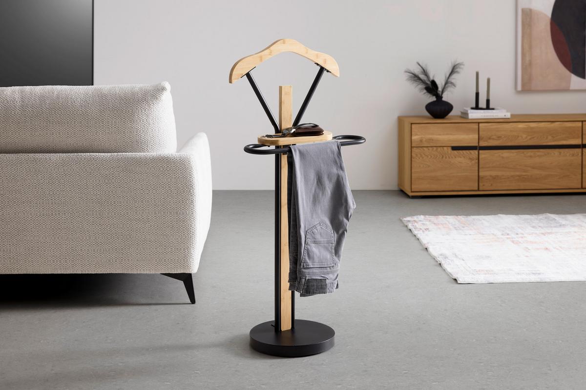 NĚMÝ SLUHA MICHA II -SB- - černá/přírodní barvy, Moderní, kov/dřevo (45/111/28.5 cmcm) - Mömax