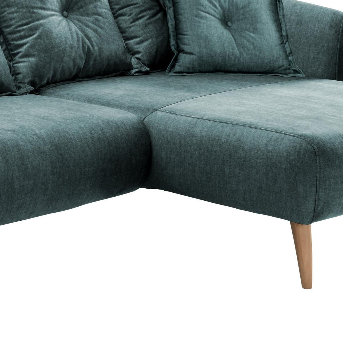 Ecksofa Baggio Mit Kissen Textil Blau/Grün - Blau/Schwarz, MODERN, Holz/Textil (277/162cm) - Livetastic