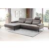 Ecksofa Astoria Graubraun S: 178x305cm - Graubraun/Schwarz, Design, Textil (178/305cm) - Livetastic