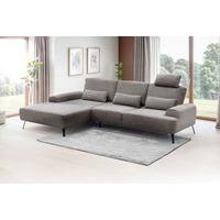 Ecksofa Astoria Graubraun S: 178x305cm - Graubraun/Schwarz, Design, Textil (178/305cm) - Livetastic