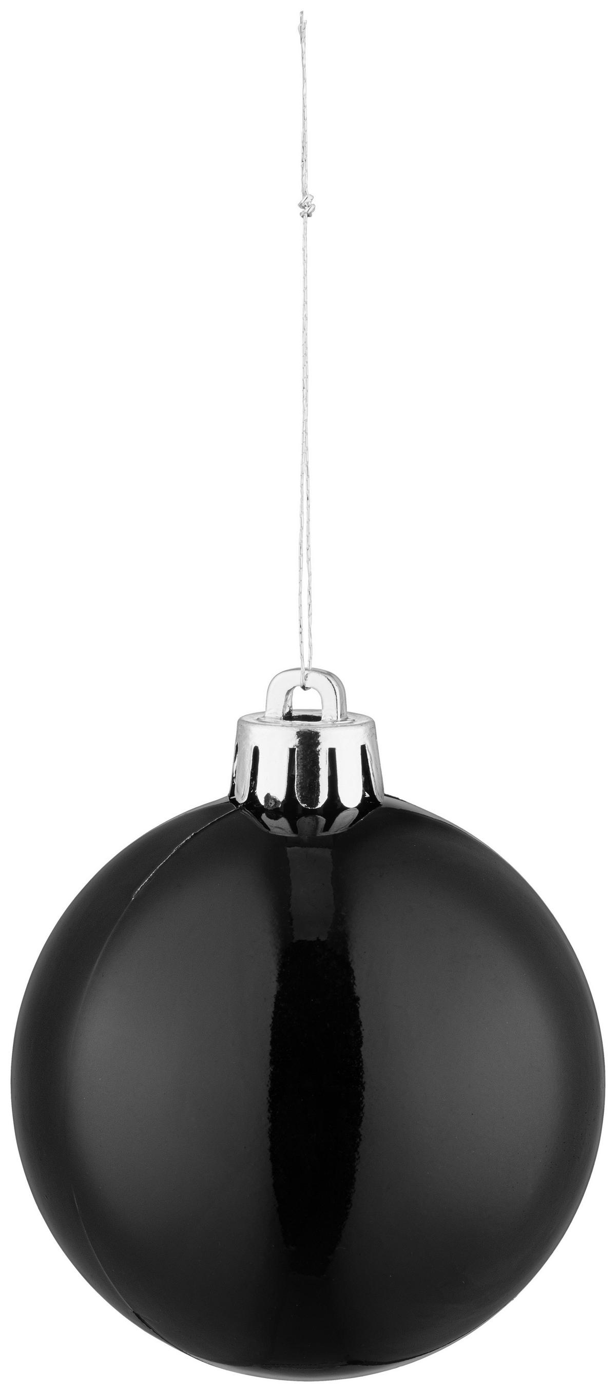 CHRISTBAUMKUGEL-SET Nadja, Schwarz, 30-teilig - Schwarz, KONVENTIONELL, Kunststoff (6cm) - Luca Bessoni