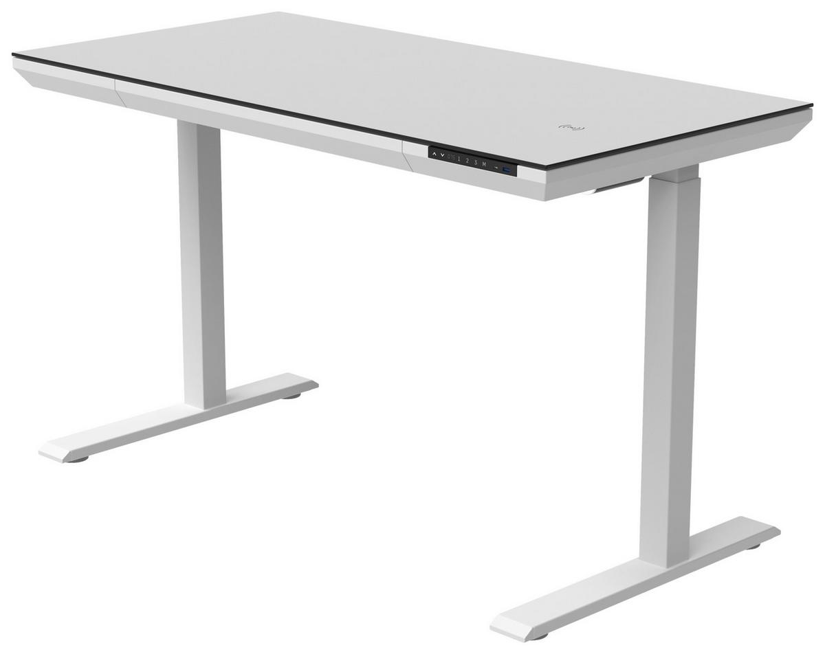 Psací stůl HARRY - bílá, Moderní, kov/kompozitní dřevo (120/72-120/60cm) - Mömax