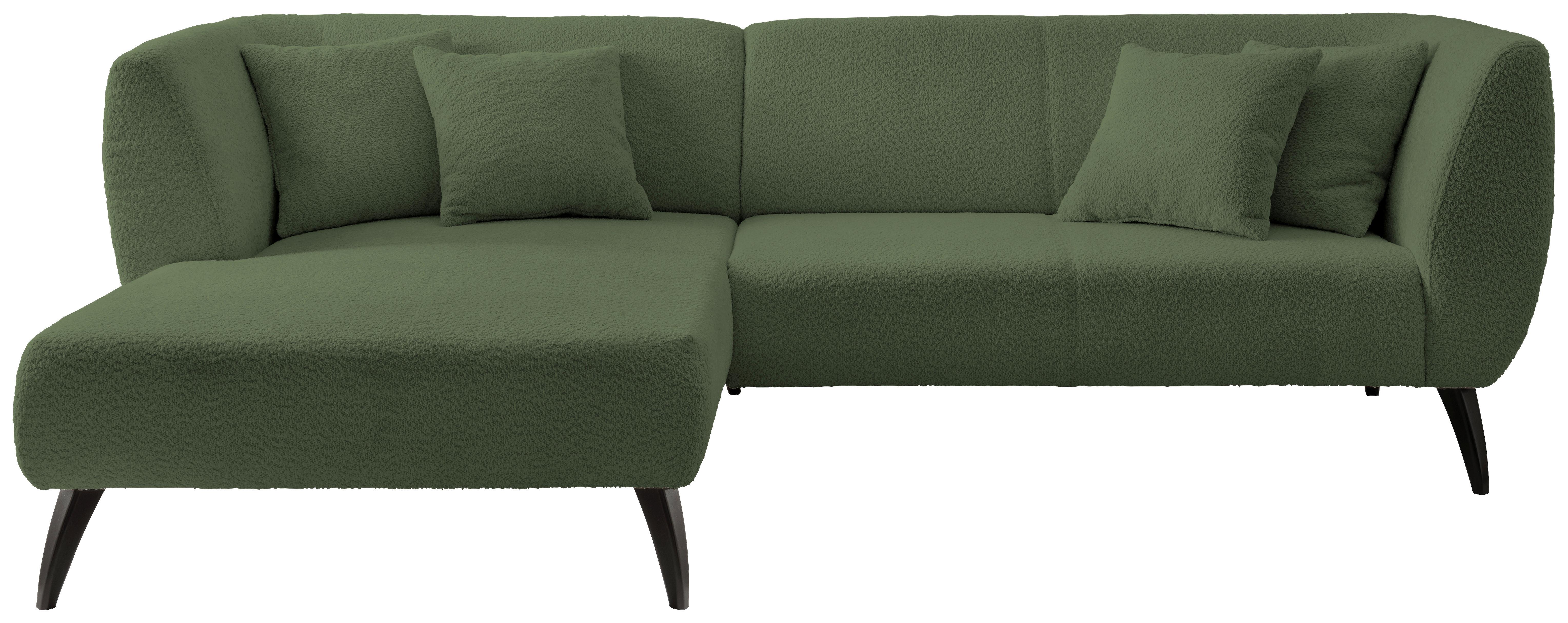 Ecksofa Colori Dunkelgrün S: 160/264 cm - Dunkelgrün/Schwarz, MODERN, Holz/Textil (160/264cm) - MID.YOU