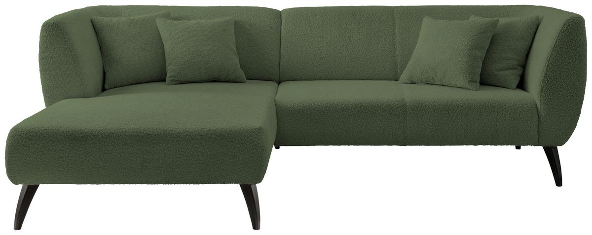 Ecksofa Colori Dunkelgrün S: 160/264 Cm - Dunkelgrün/Schwarz, MODERN, Holz/Textil (160/264cm) - MID.YOU