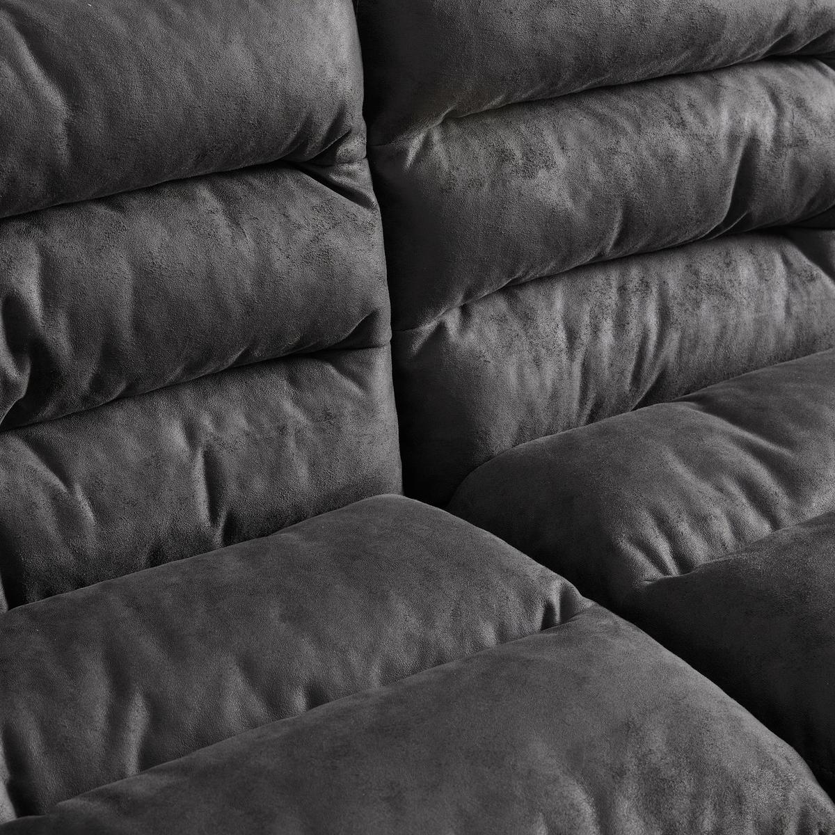 Rohová lavice KONA tmavěšedá - černá/tmavě šedá, Moderní, kov/dřevo (135/180cm) - P & B