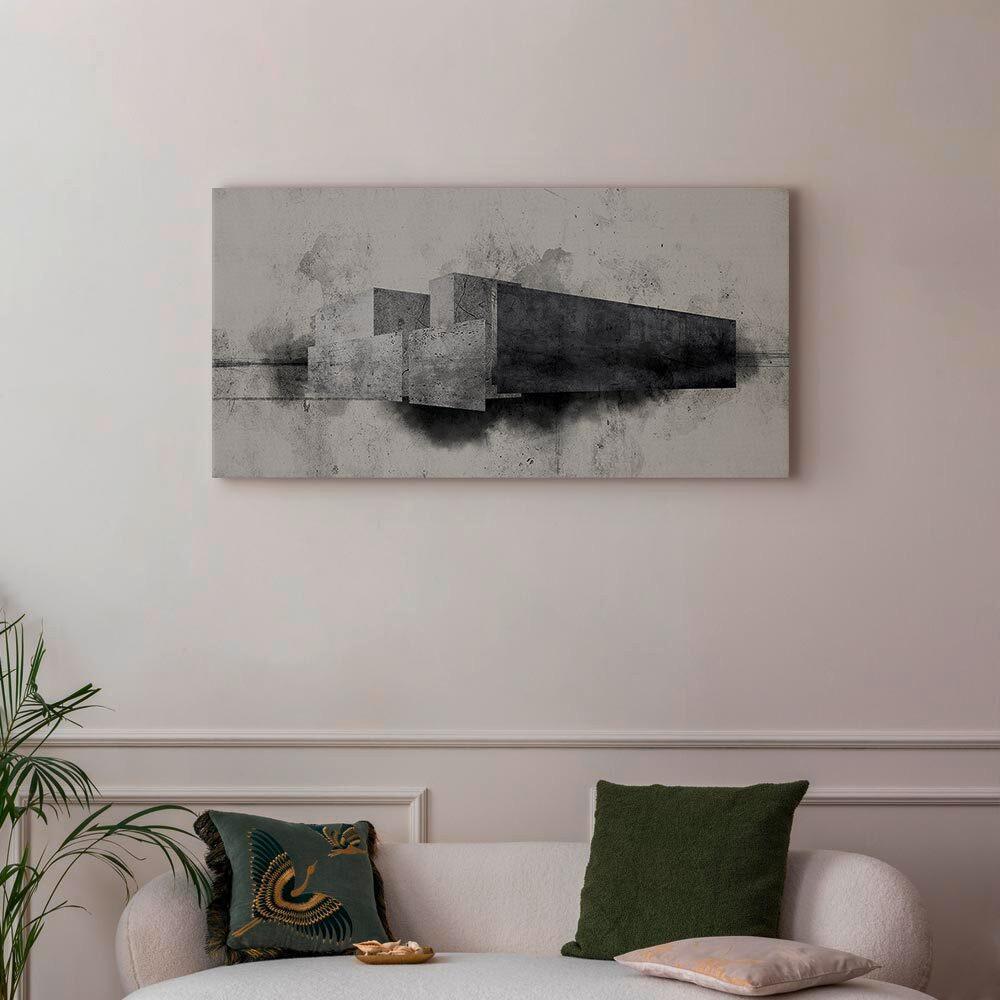 Leinwandbild Grau Hellgrau B: 120 cm - Hellgrau/Grau, Basics, Holz/Textil (120/60/1,2cm) - artgeist
