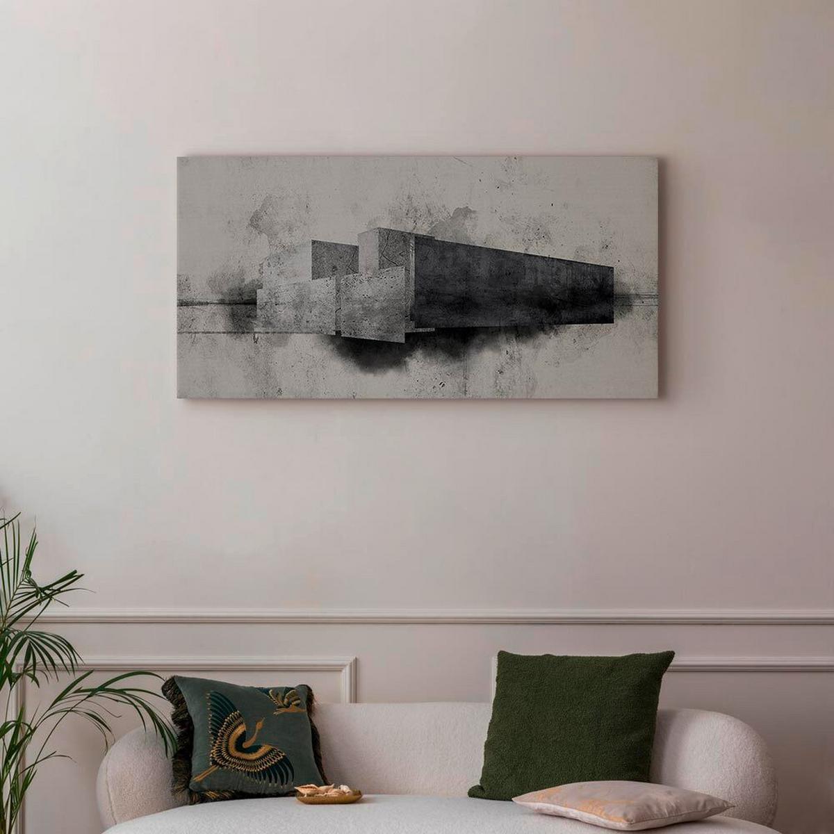 Leinwandbild Grau Hellgrau B: 120 cm - Hellgrau/Grau, Basics, Holz/Textil (120/60/1,2cm) - artgeist
