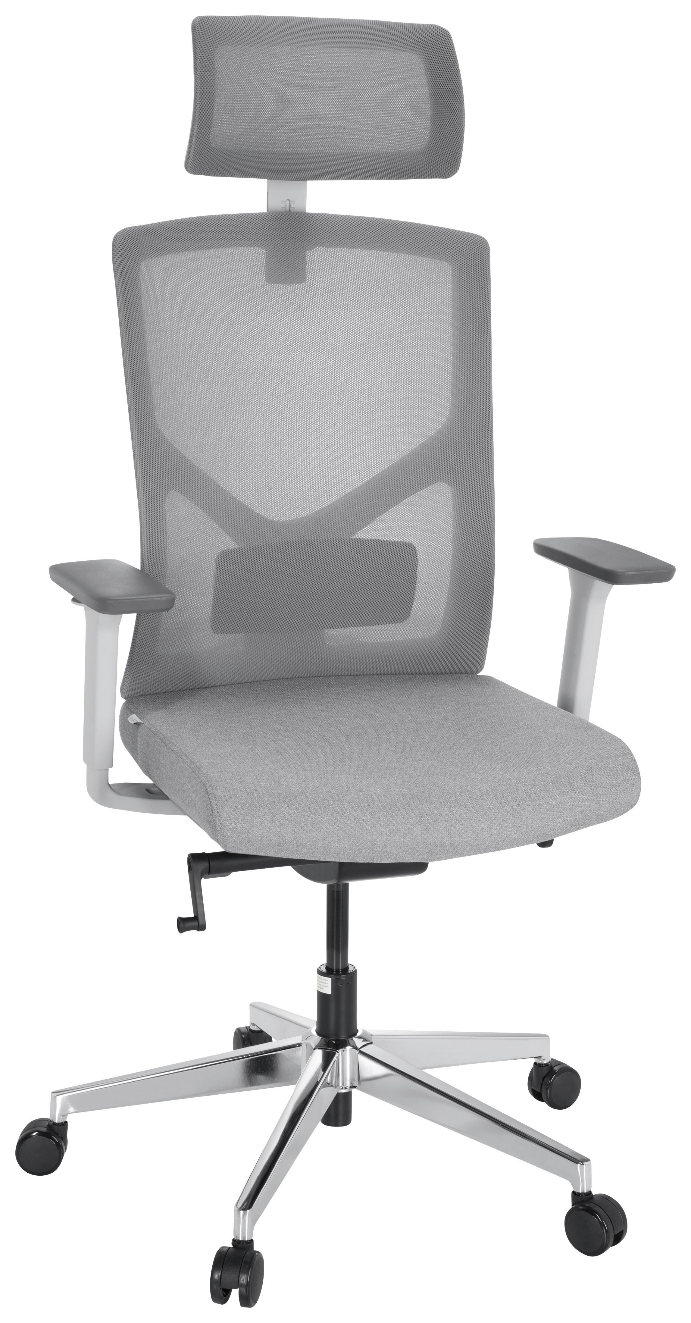 Drehstuhl Breton Pro W Grau/weiß - Weiß/Grau, MODERN, Kunststoff/Textil (68/125/74cm) - MID.YOU