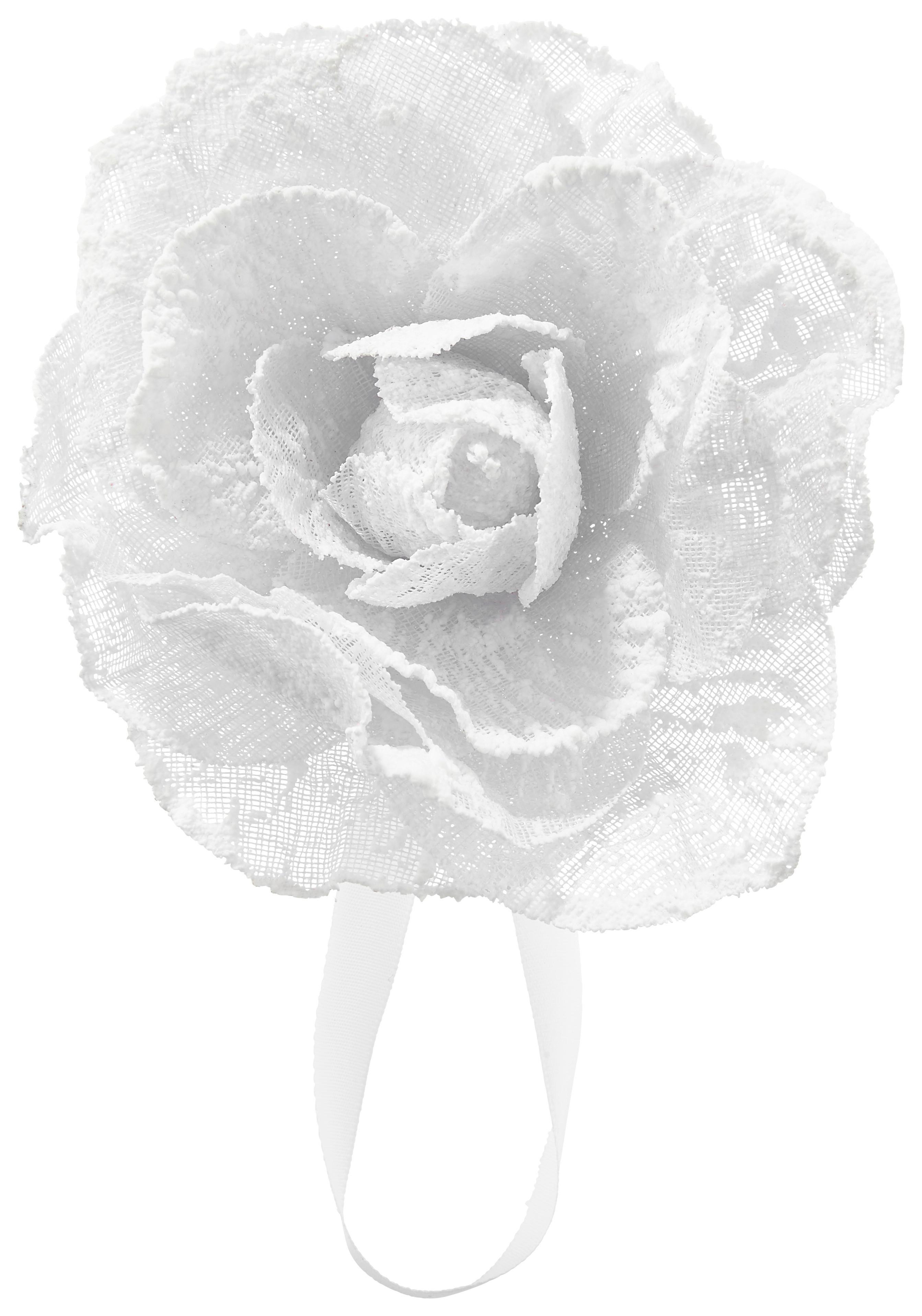 Úchytka Řasicí Rose - bílá, Romantický / Rustikální, textil (11cm) - Modern Living