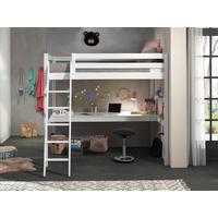 Hochbett Pino B: 214,7 Cm Weiß - Weiß/Kieferfarben, Basics, Holz (140/200cm) - Vipack