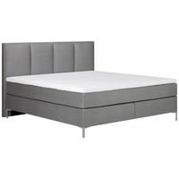 Boxspringbett mit Topper 180x200 cm Graz, Grau - Alufarben/Grau, MODERN, Textil (180/200cm) - MID.YOU