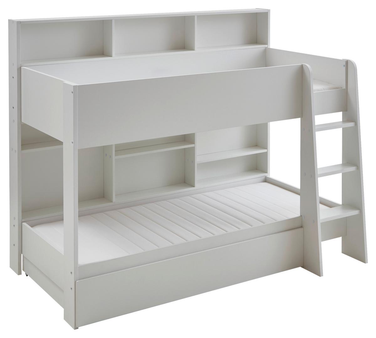 Etagenbett Sely Weiß Dekor, Lf: 90x200 Cm - Weiß, KONVENTIONELL, Holzwerkstoff (90/200cm)