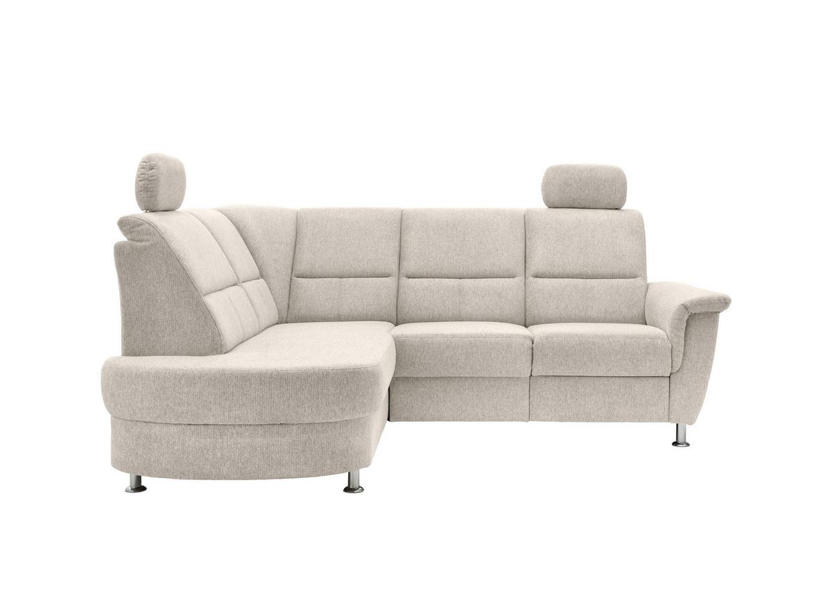 Ecksofa Mit Stauraum Parole Beige Chenille - Chromfarben/Beige, KONVENTIONELL, Textil (184/231cm) - Livetastic