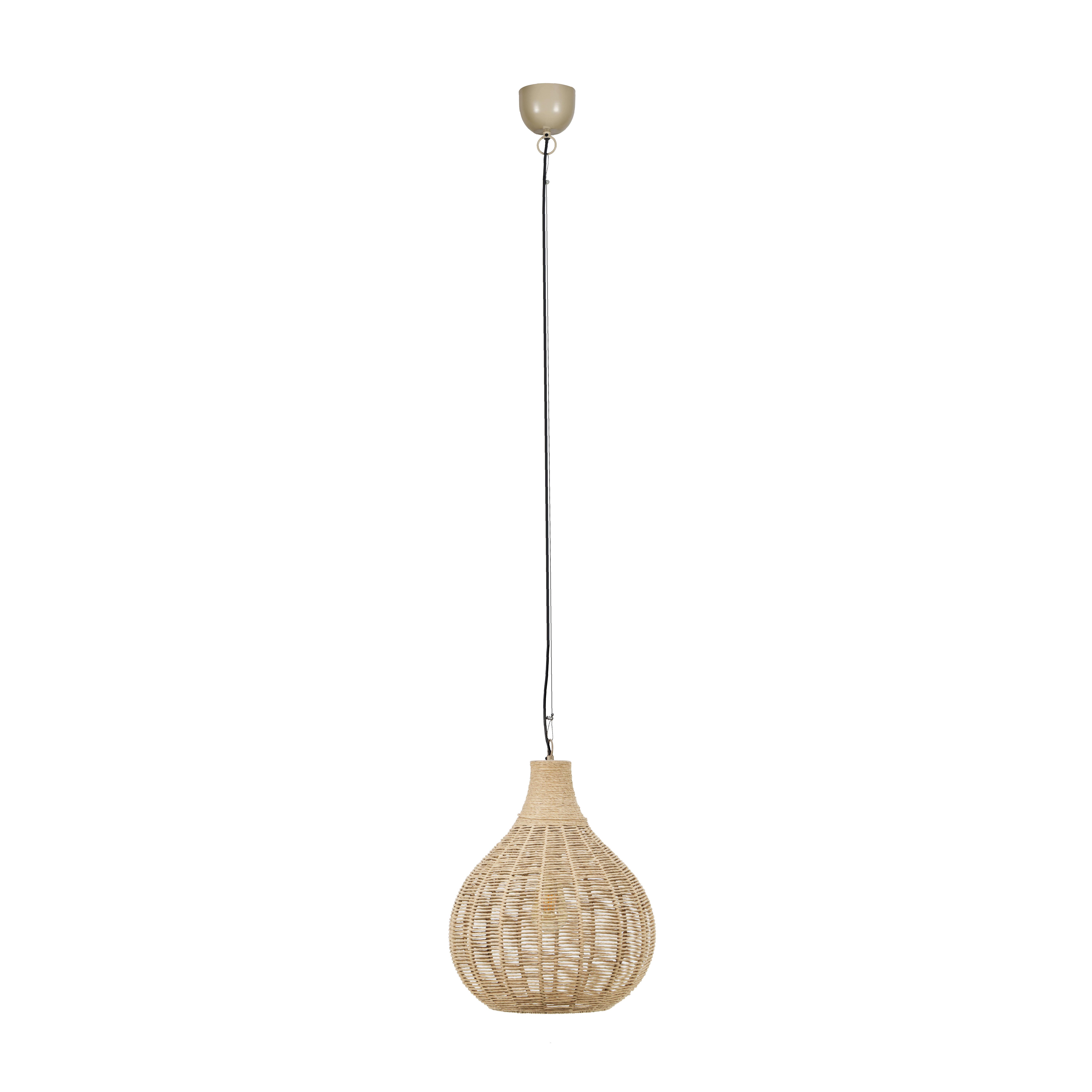 Pendelleuchte 366790136 Janne - Schwarz/Naturfarben, Natur, Naturmaterialien/Metall (34/177cm) - Trio Leuchten