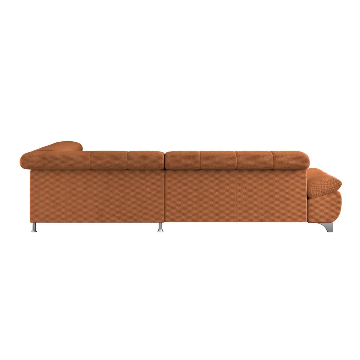 Ecksofa mit Schlaffunktion Gemini Terracotta Chenille - Chromfarben/Terracotta, KONVENTIONELL, Textil (312/234cm)