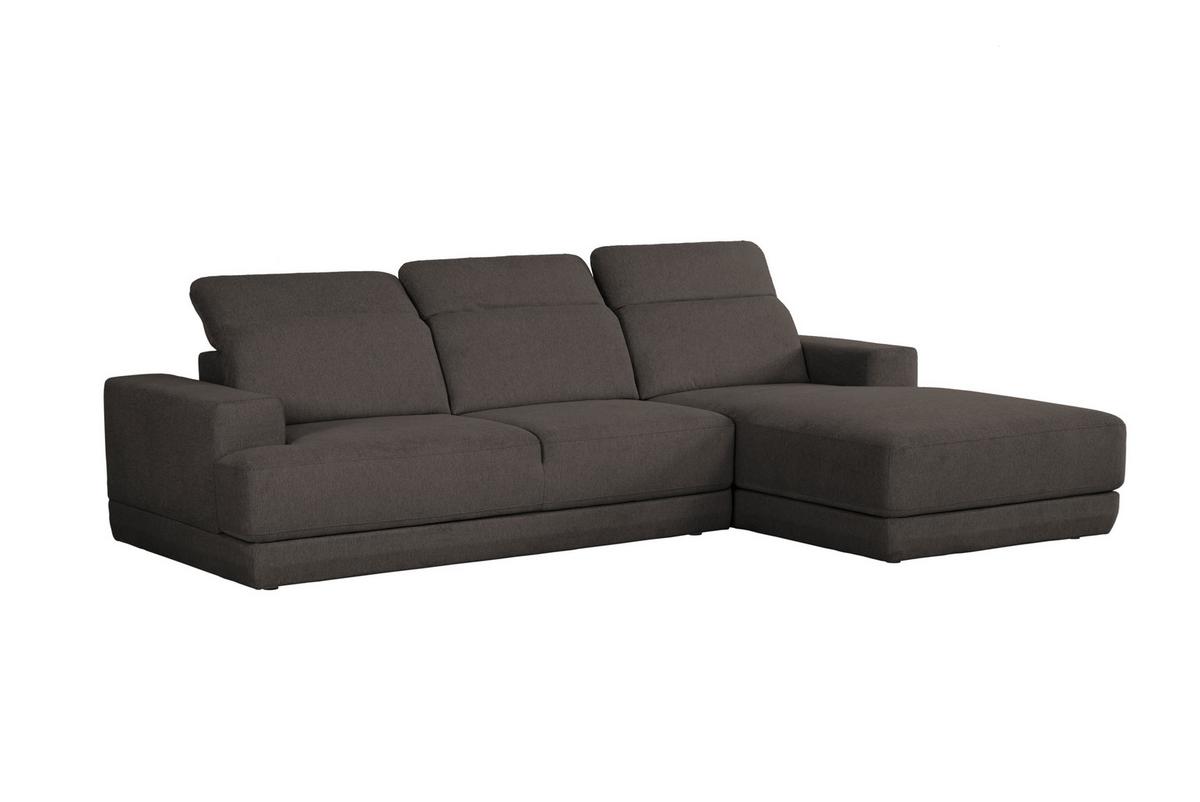 Ecksofa Frans Anthrazit S: 204 cm - Anthrazit/Schwarz, Design, Textil (204/293cm) - MID.YOU