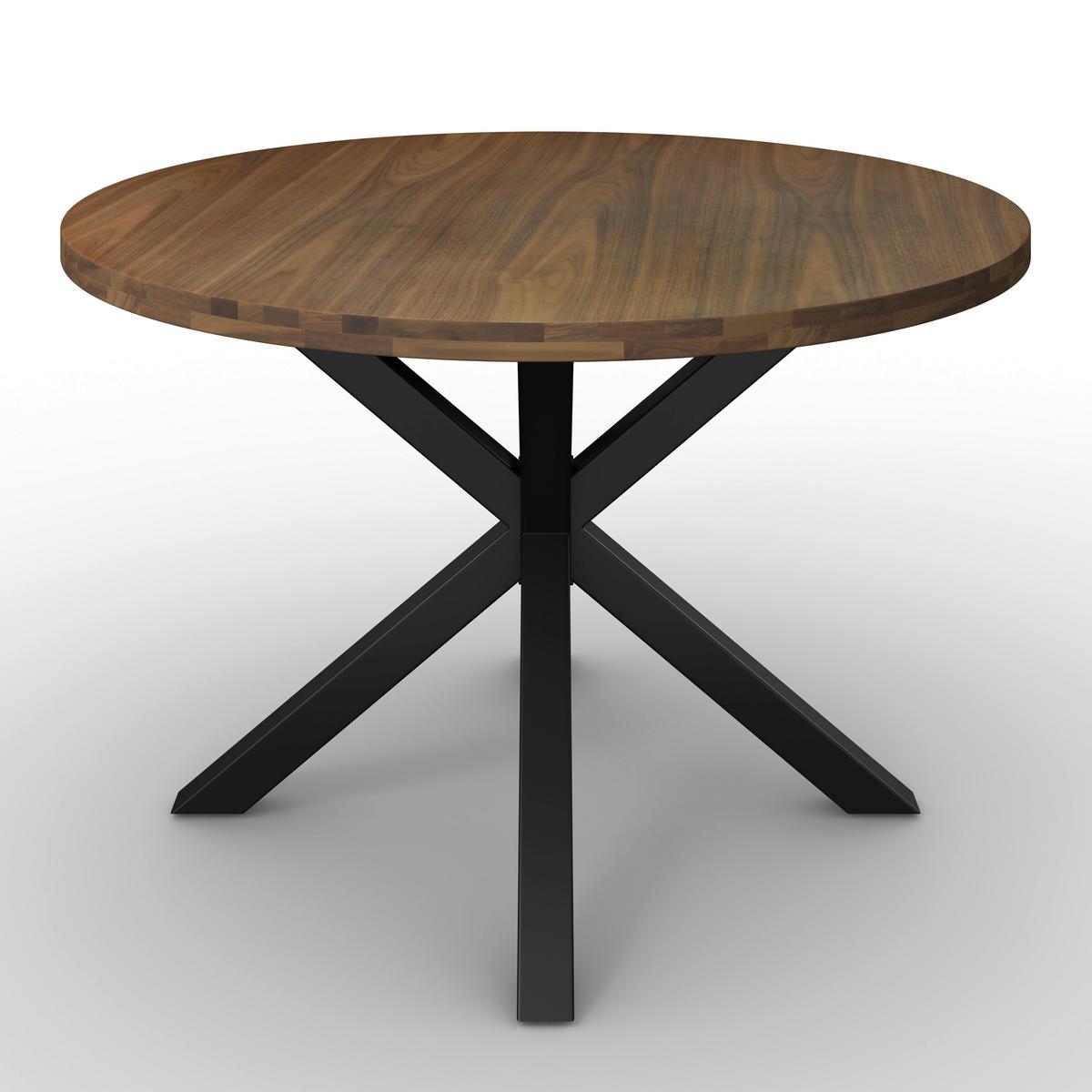 Jedálenský stôl Rene, P: 120 cm - čierna/farba akácie, Modern, kov/drevo (120/76cm) - Bessagi Home