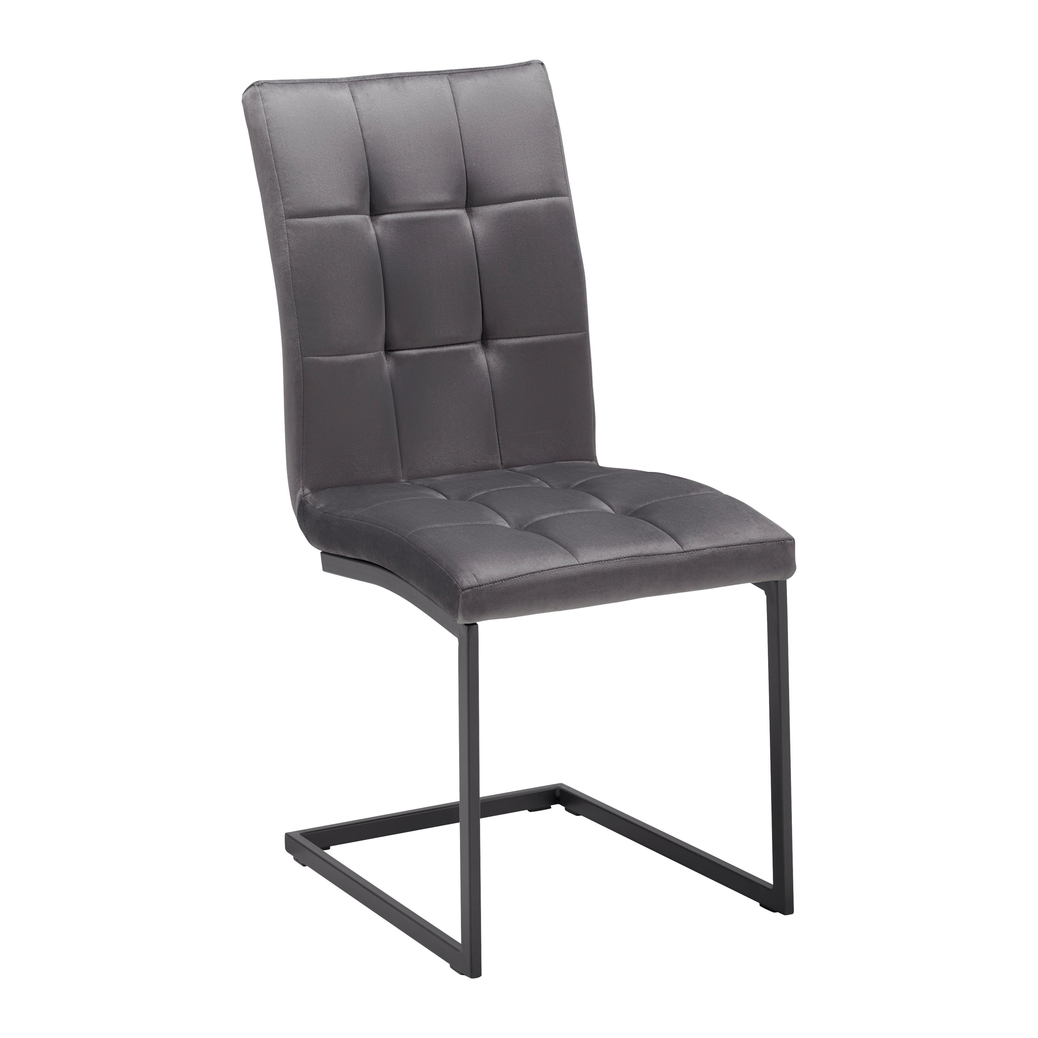 Dvoudílna sada židlí MELA tmavěšedá - černá/tmavě šedá, Moderní, kov/textil (44/95/60cm) - PBJ