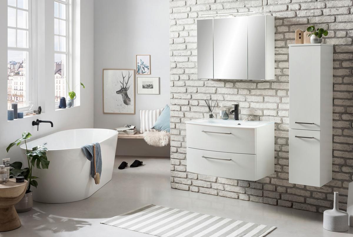 Midischrank Stockholm B: 30 cm Weiß - Weiß, KONVENTIONELL, Holzwerkstoff (30/130/35cm) - Held