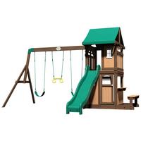 Spielturm Lakewood Braun/grün B: 340 Cm - Braun/Grün, KONVENTIONELL, Holz (340/260/430cm) - Ambia Garden