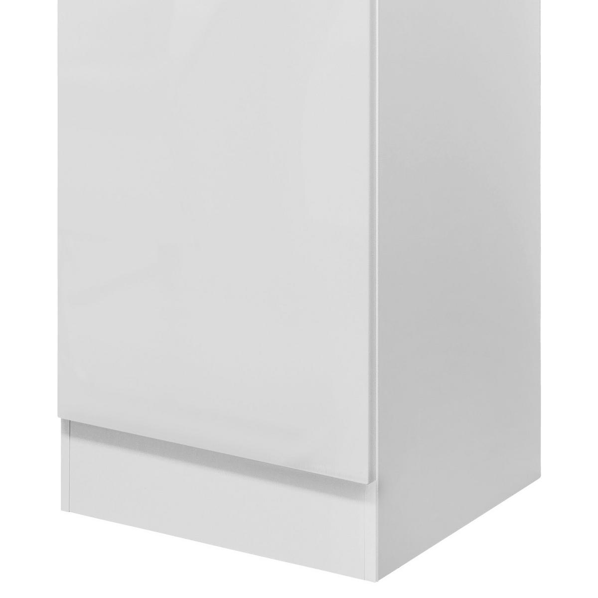 Geschirrschrank Alba B: 50 cm Weiß 1 Drehtür 3 Böden - Weiß Hochglanz/Weiß, MODERN, Holzwerkstoff (50/200/57cm)