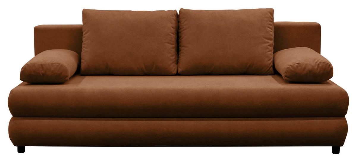 Schlafsofa Mela Braun B: 206cm - Schwarz/Braun, Design, Textil (206/87/88cm) - P & B