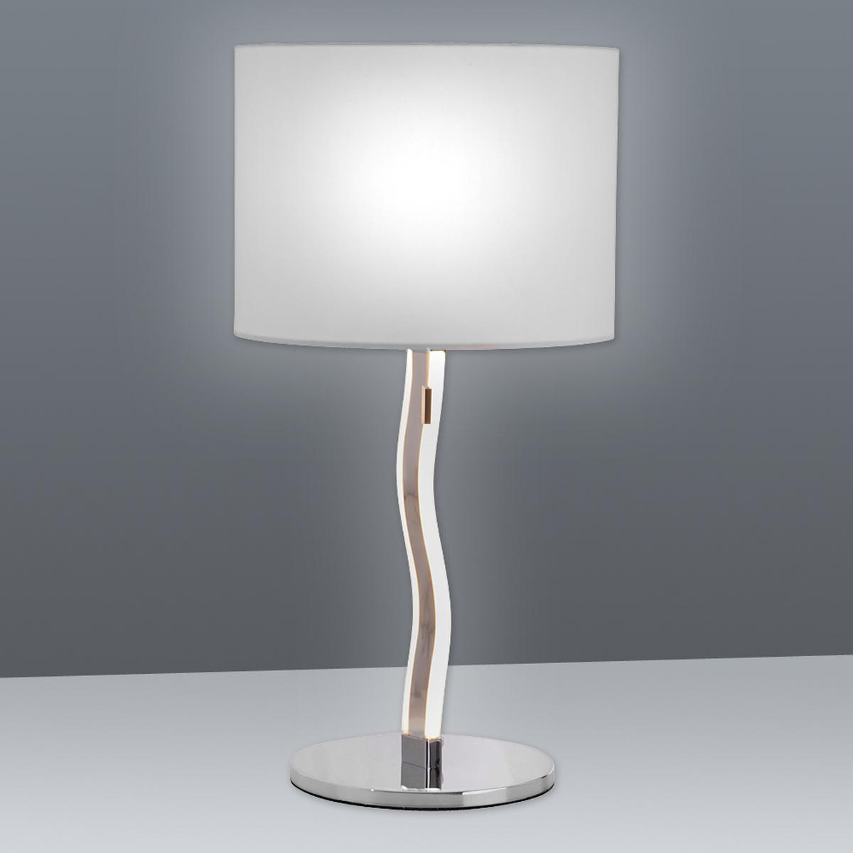 LED-Tischlampe Aurelia Weiß/Chromfarben - Chromfarben/Weiß, Basics, Kunststoff/Metall (35/68cm) - Näve