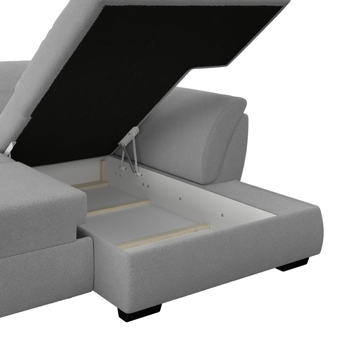 Rohová sedačka BERISSO, pravá, tmavosivá - čierna/tmavosivá, Konventionell, textil (278/187cm) - Ondega