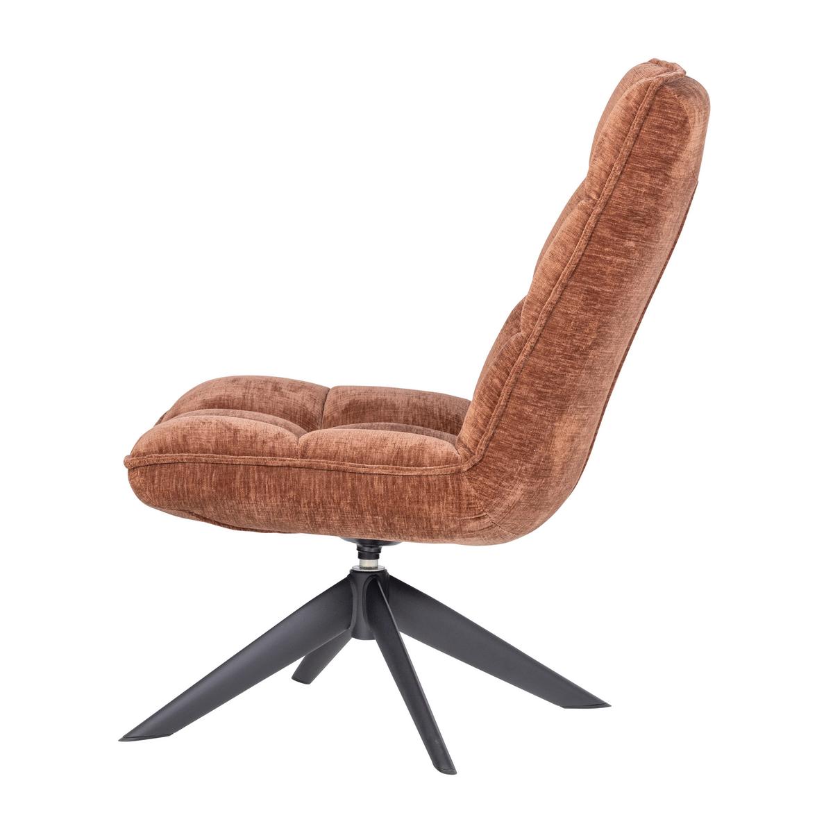 SESSEL Jouke Rostfarben B: 70cm - Rostfarben/Schwarz, MODERN, Textil/Metall (70/97/85cm) - Livetastic
