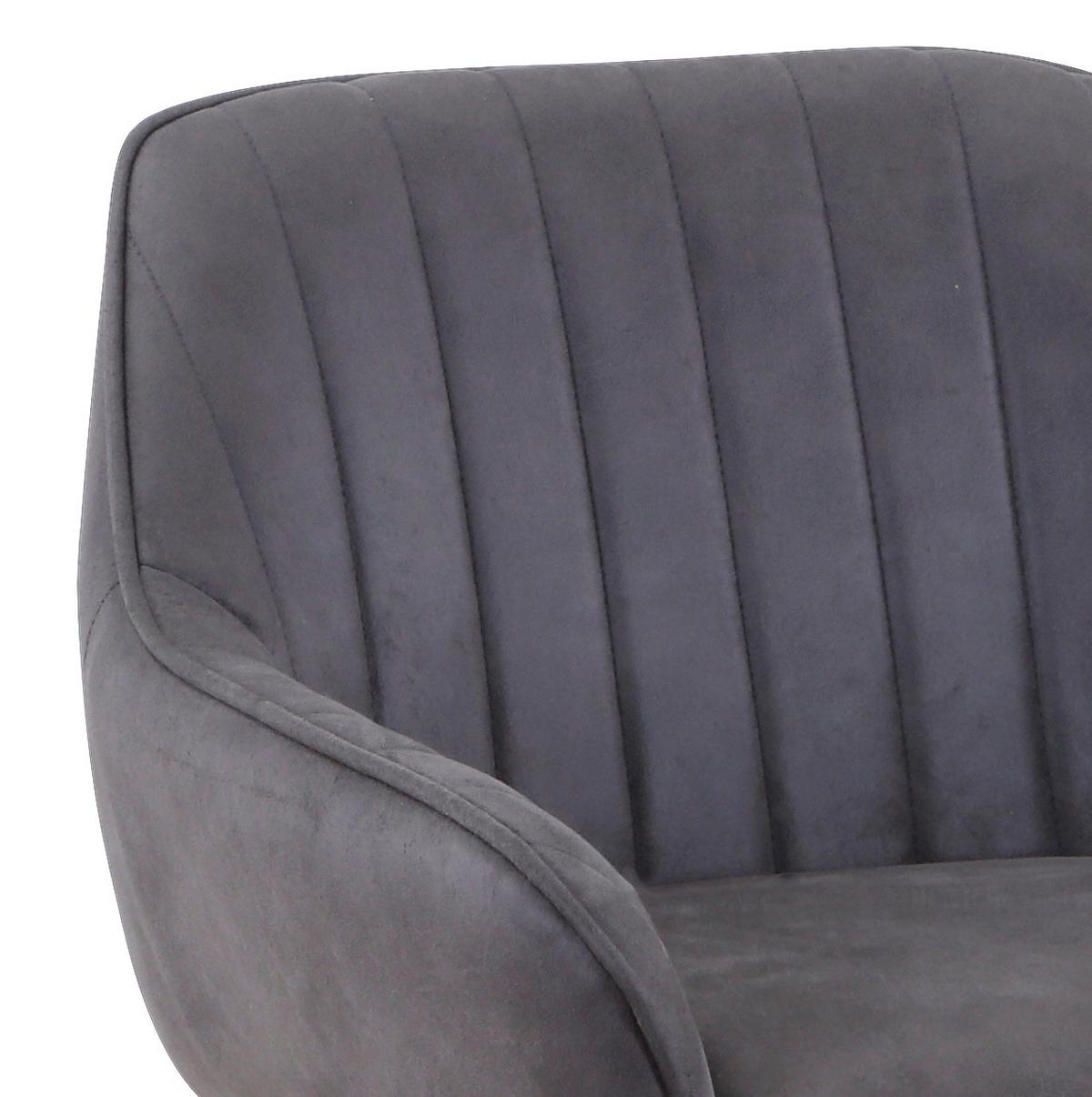 Barhocker mit Lehne Rom Grau/Schwarz - Dunkelgrau/Schwarz, MODERN, Holz/Textil (51/96/52cm)