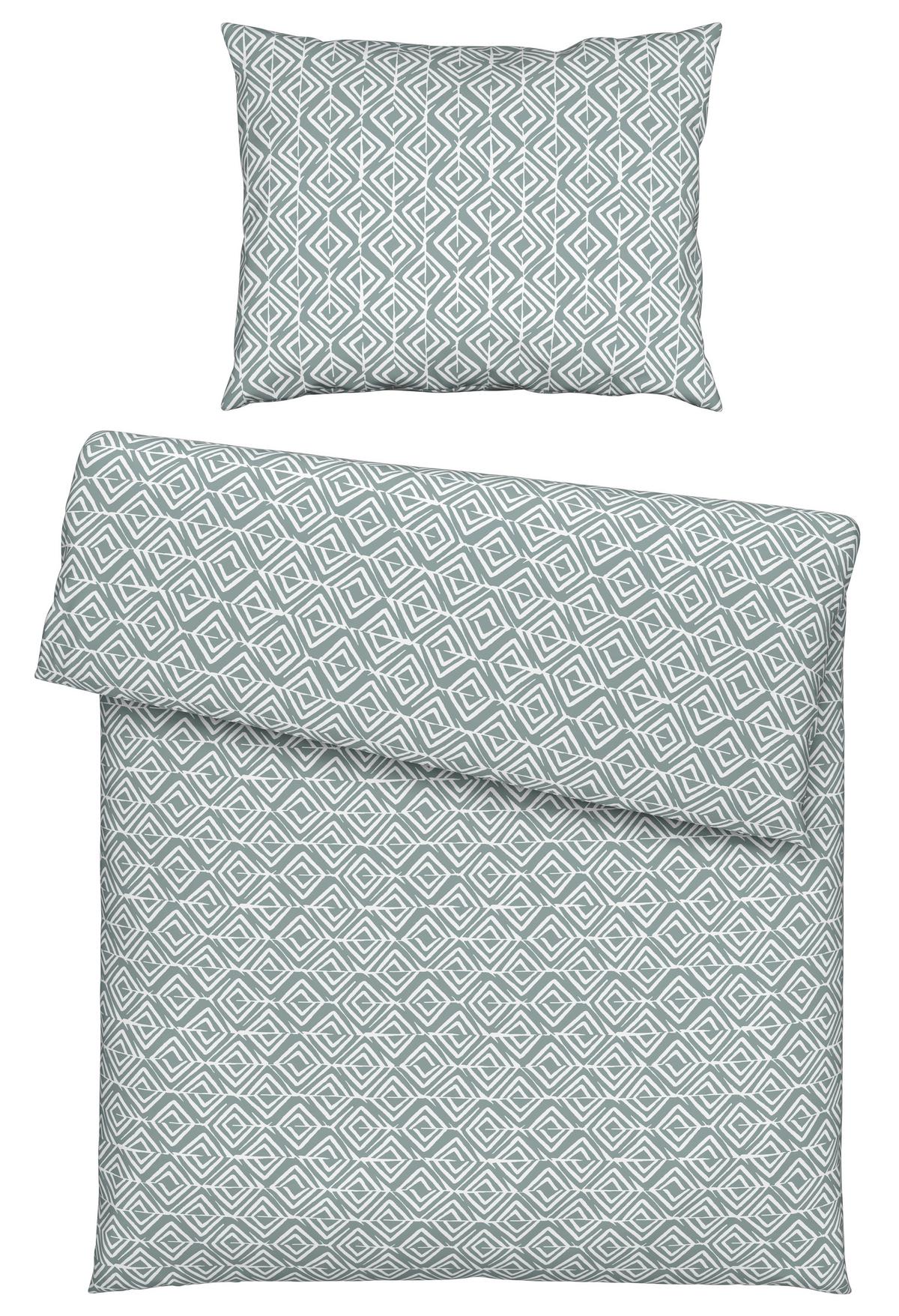 Baumwolle-Bettwäsche 140x200 cm Chrisi Silberfarben - Silberfarben, MODERN, Textil - Luca Bessoni