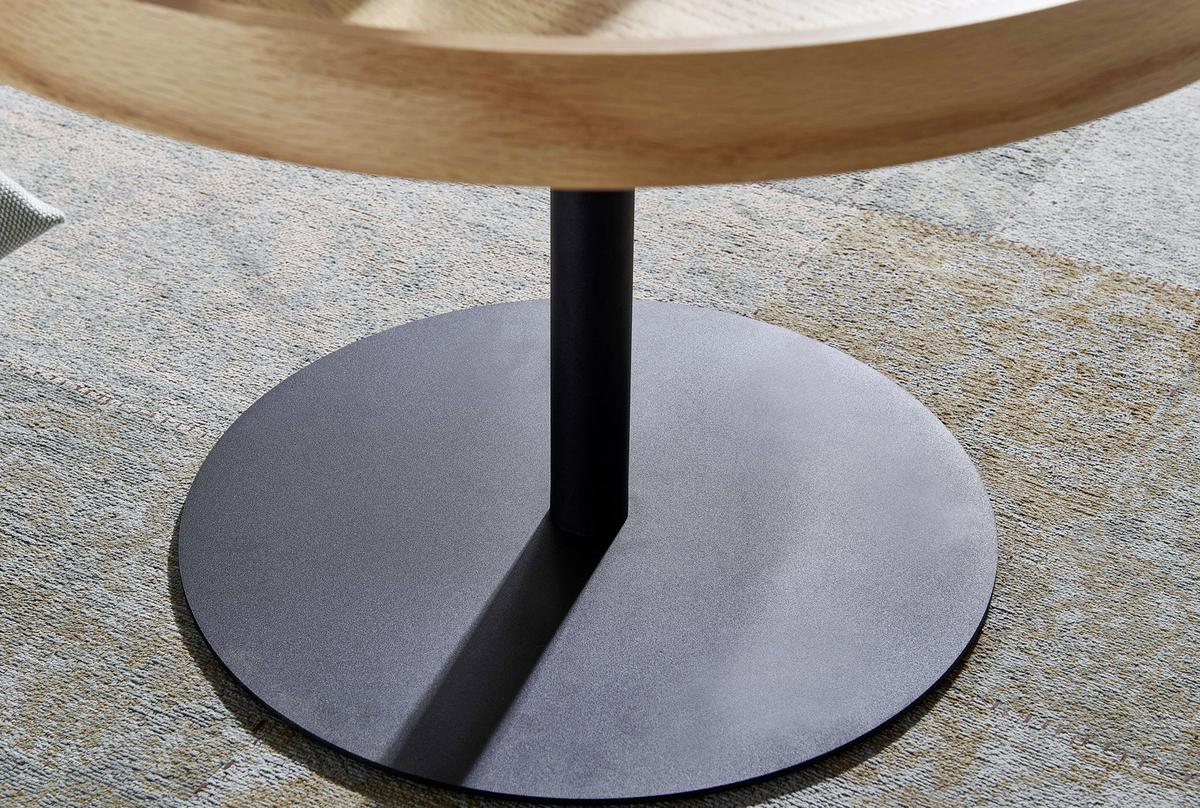 Konferenčný stolík P: 61cm - hnedá/čierna, Modern, kov/kompozitné drevo (61/40cm) - MID.YOU