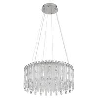 Led Függőlámpa 67176-58 Klunka - krómszínű/áttetsző, Design, üveg/textil (59,5/120cm)